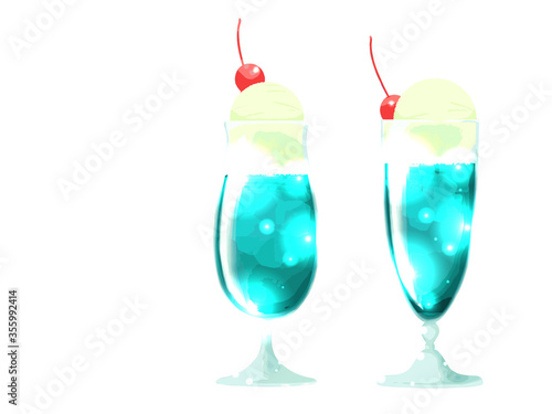 クリームソーダのイラスト素材