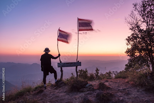 evening time view of Monk Lui Luang, Doi Thule, Tak province, Thailand, 1350 msl