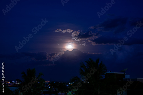 moon above the city