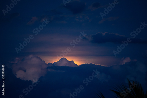 moon behind clouds