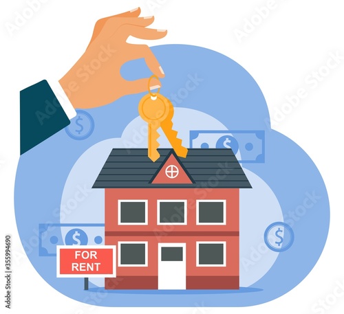 Home loan concept, mortgage flat illustration