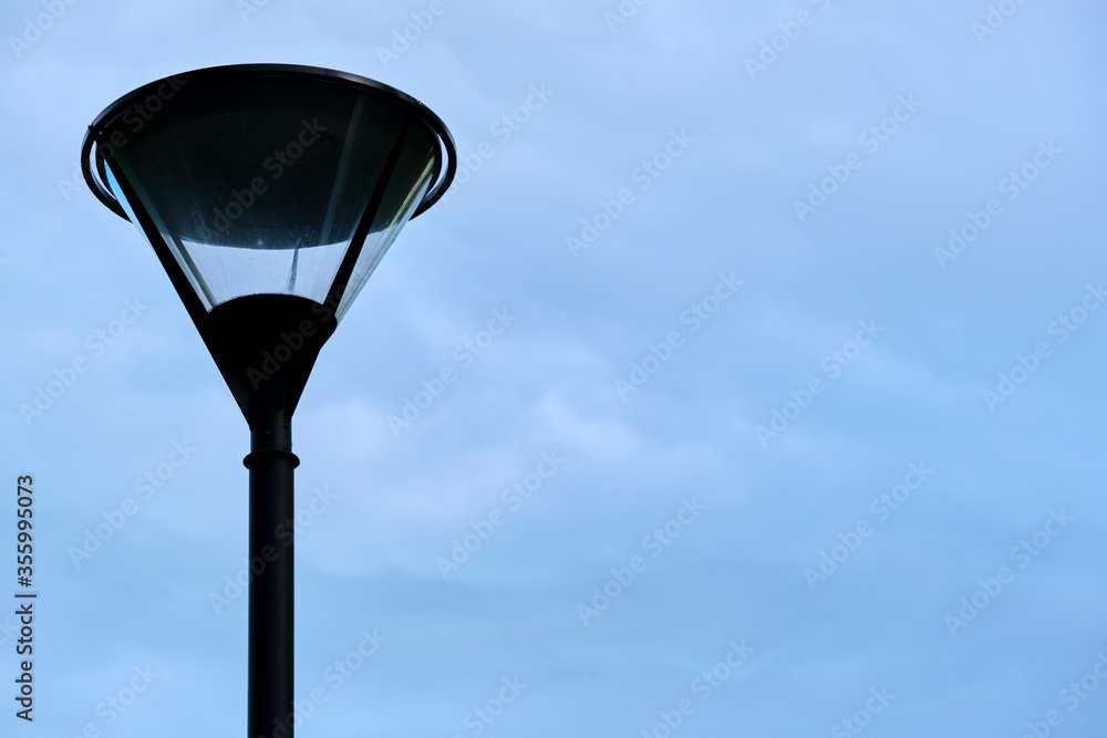 street lantern shaped cone general plan blue bachground street lantern shaped cone general plan blue bachground