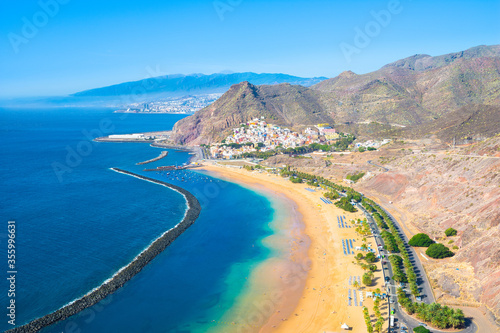 Beautiful view of Teresitas Beach (Playa de Las Teresitas) - Santa Cruz de Tenerife - Canary Islands, Spain