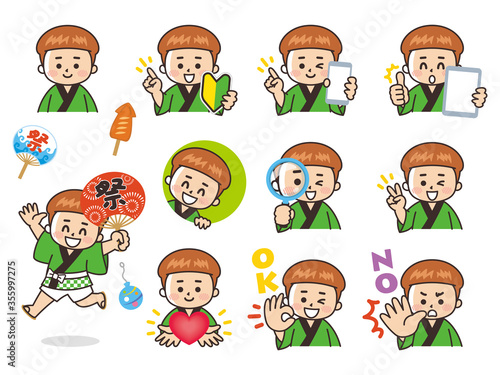 Wallpaper Mural 法被を着た男の子　夏祭り　祭　よさこい踊り　イベント　バリエーション Torontodigital.ca