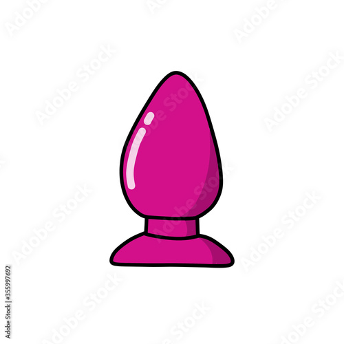 anal plug sex toy doodle icon, vector illustration