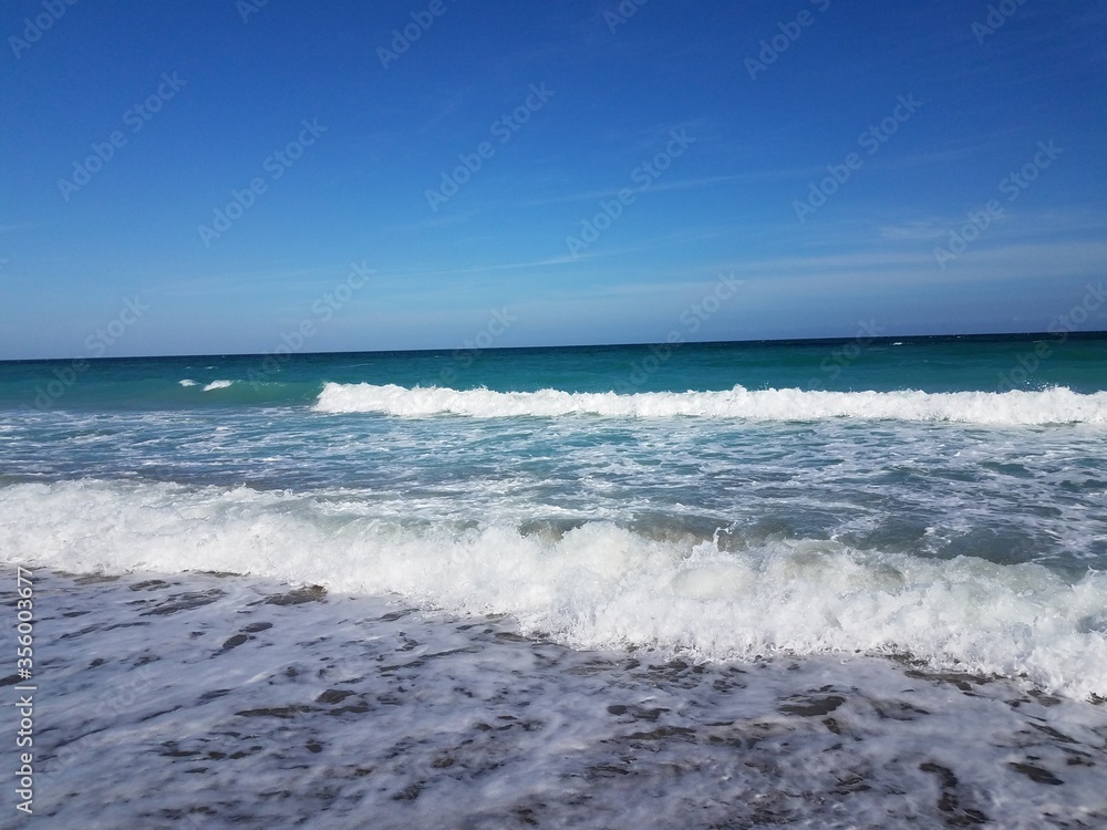 ocean water with waves at beach or coast