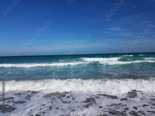 ocean water with waves at beach or coast