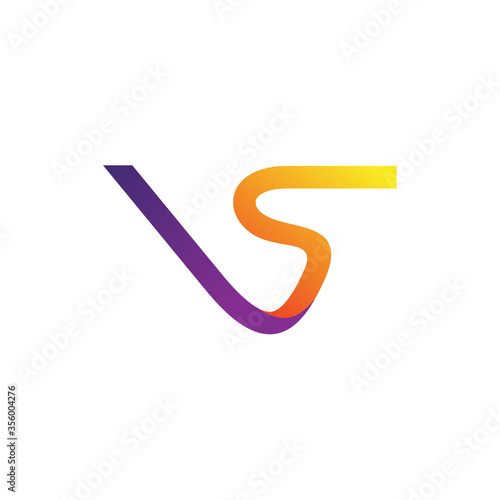 Letter v and s logo design