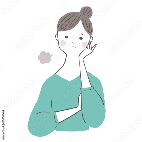 ため息をつく女性