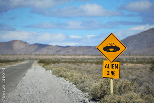 Alien crossing sign