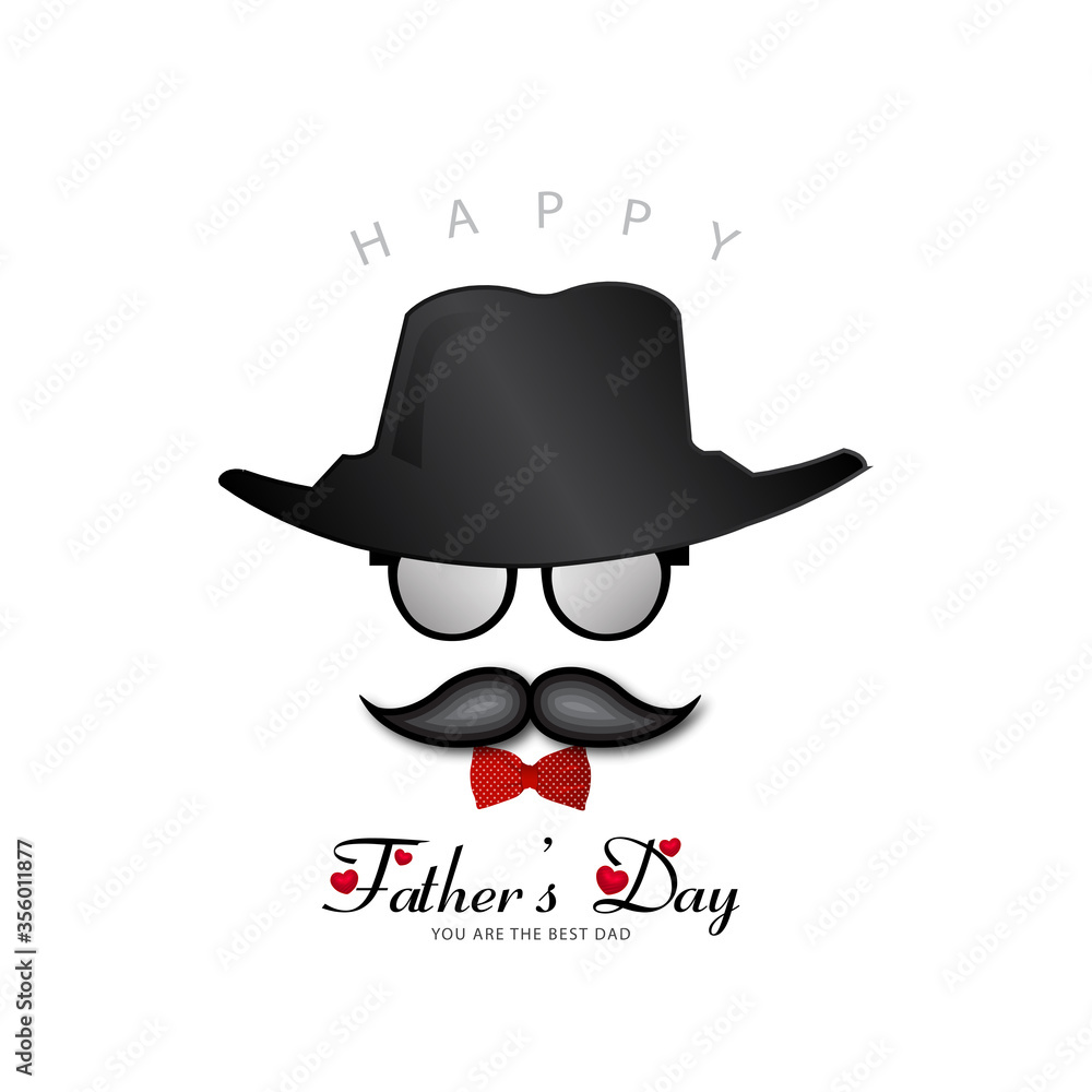 Happy Father's Day greeting card of white 3d paper cut style.