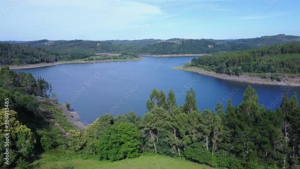 Portodemouros Reservoir Camino de Santiago de Compostela Pilgrimage Spain Portodemouros Reservoir Camino de Santiago de Compostela Pilgrimage Spain