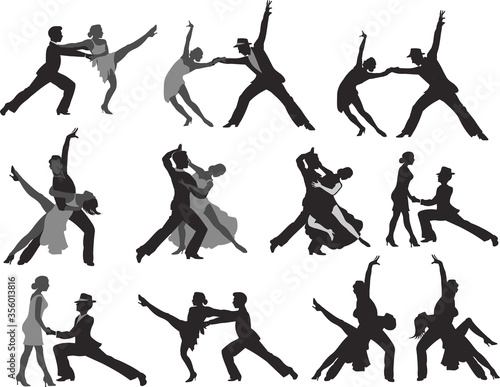 Couple dancing silhouette