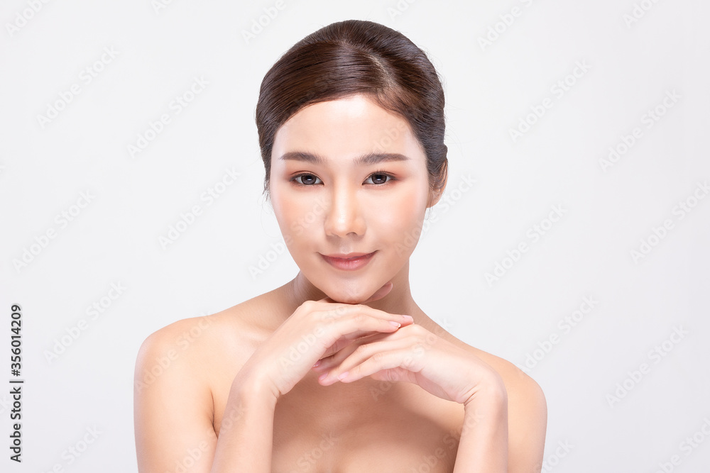 Beauty Asian woman smile with clean Facial treatment fresh skin Beauty Asian woman smile with clean Facial treatment fresh skin