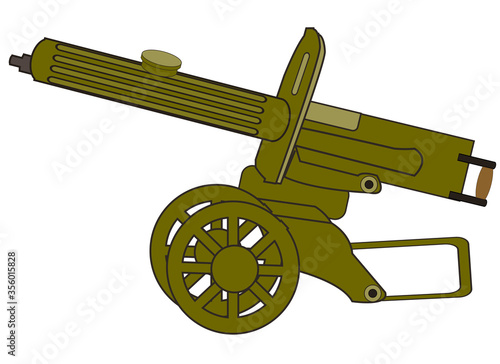 Old-time soviet machine gun max vector illustration