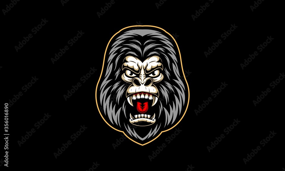 Gorilla head vector illustration Gorilla head vector illustration