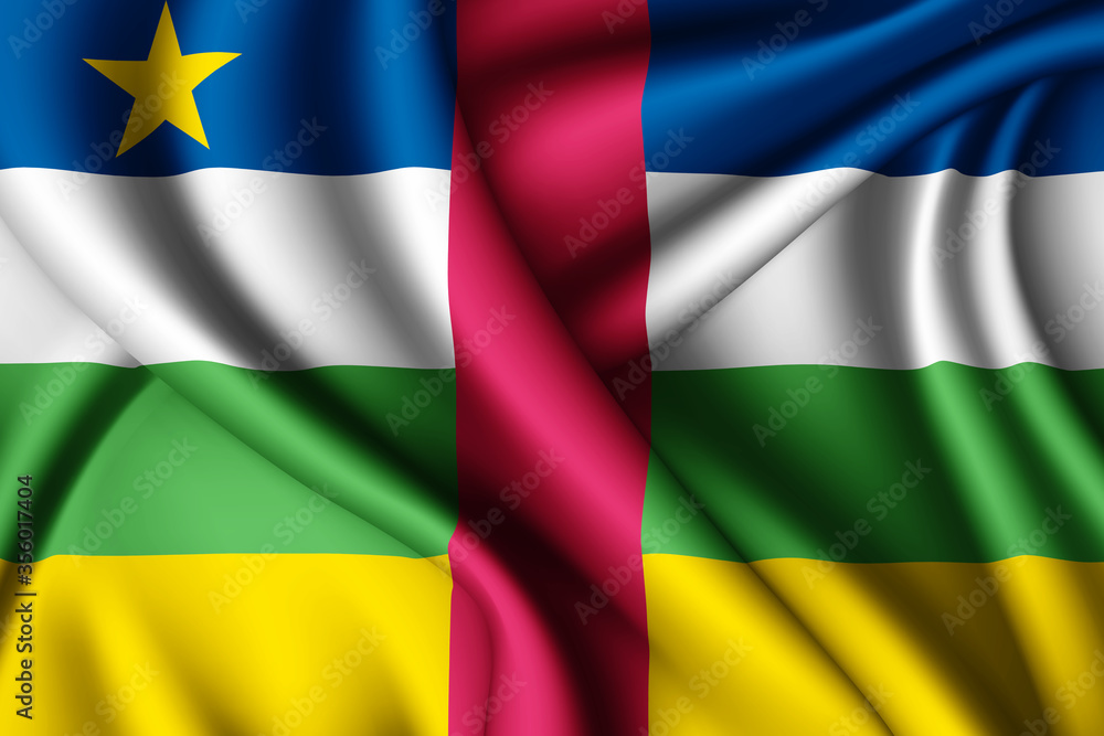 Obraz premium waving silk flag of Central African Republic