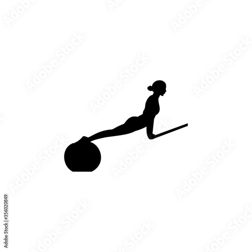 Pilates logo template design vector, fitness gymnastic