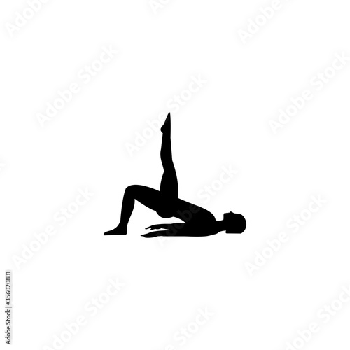 Pilates logo template design vector, fitness gymnastic