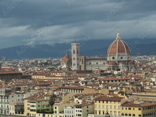 landscape view of Cathedral of Santa Maria del Fiore (Duomo), Florence, Italy