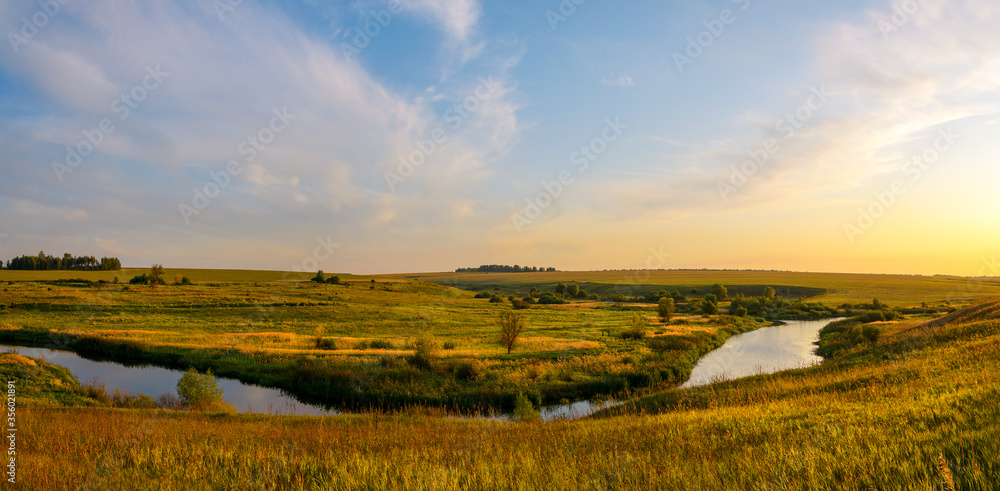 Plakat landscape with a river
