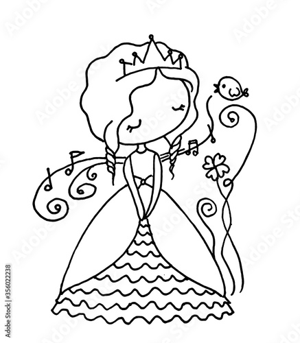 cartoon little girl drawing