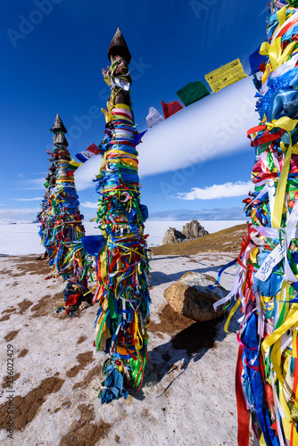 Sacred buryat place on Olkhon island, lake Baikal, Russia