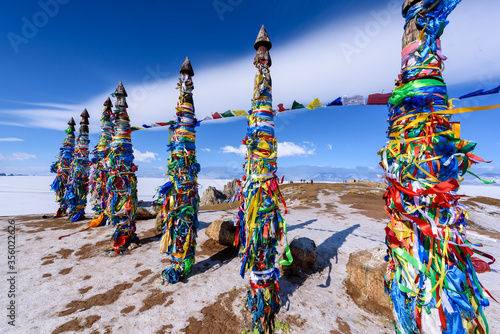 Sacred buryat place on Olkhon island, lake Baikal, Russia