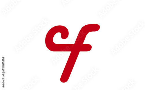 cf or fc Letter Initial Logo Design, Vector Template
