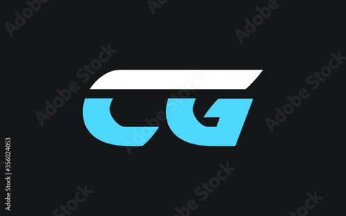 CG or GC Letter Initial Logo Design, Vector Template