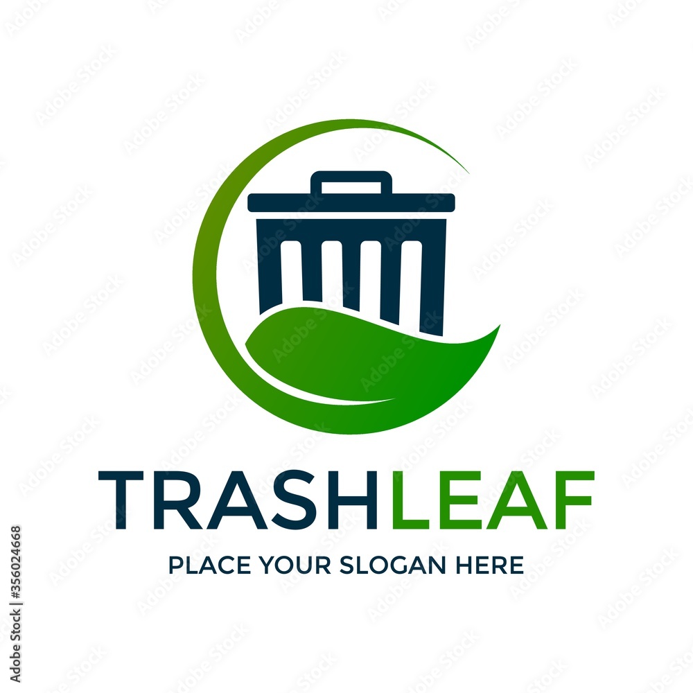 Trash leaf vector logo template. This design use environment symbol. Suitable for nature. Trash leaf vector logo template. This design use environment symbol. Suitable for nature.