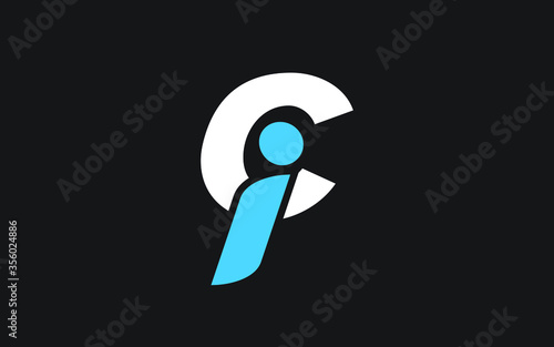 ci or ic Letter Initial Logo Design, Vector Template