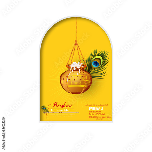 illustration of happy Janmashtami. Lord Krishna.web page,poster and banner.