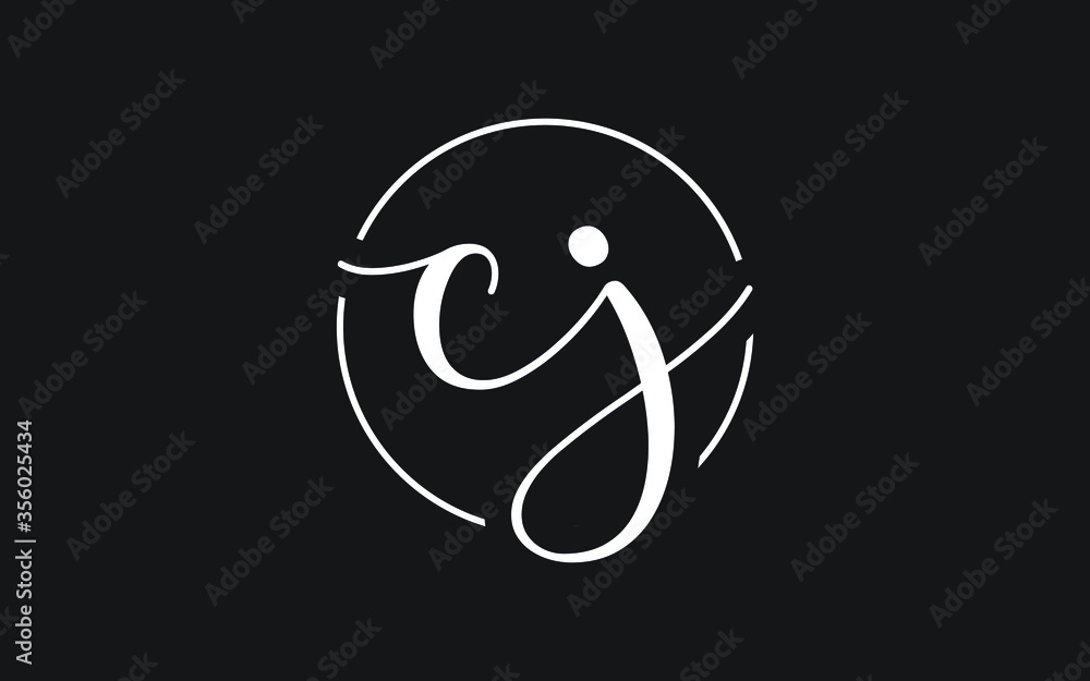cj or jc Cursive Letter Initial Logo Design, Vector Template cj or jc Cursive Letter Initial Logo Design, Vector Template
