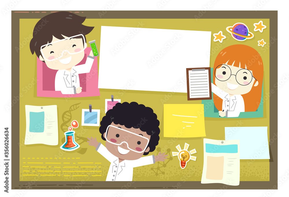 Kids School Science Bulletin Board Illustration Kids School Science Bulletin Board Illustration