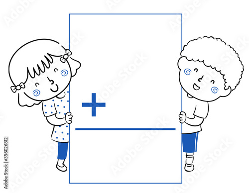 Kids Math Flash Card Addition Illustration