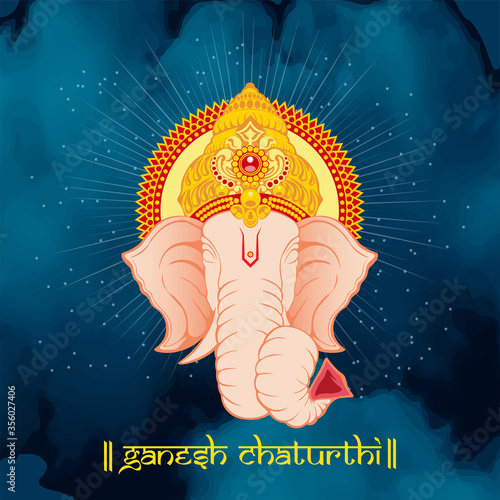 vector illustration of Lord Ganpati caricature background for Ganesh Chaturthi festival of India