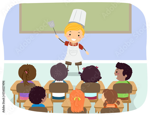 Kid Boy Chef Dream Job Career Day Illustration