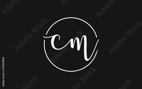 cm or mc Cursive Letter Initial Logo Design, Vector Template