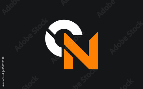 CN or NC Letter Initial Logo Design, Vector Template