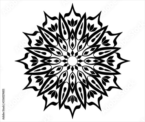 mandala, black and white mandala element.
suitable for tattoos, ornaments, collections and coloring book pages etc.