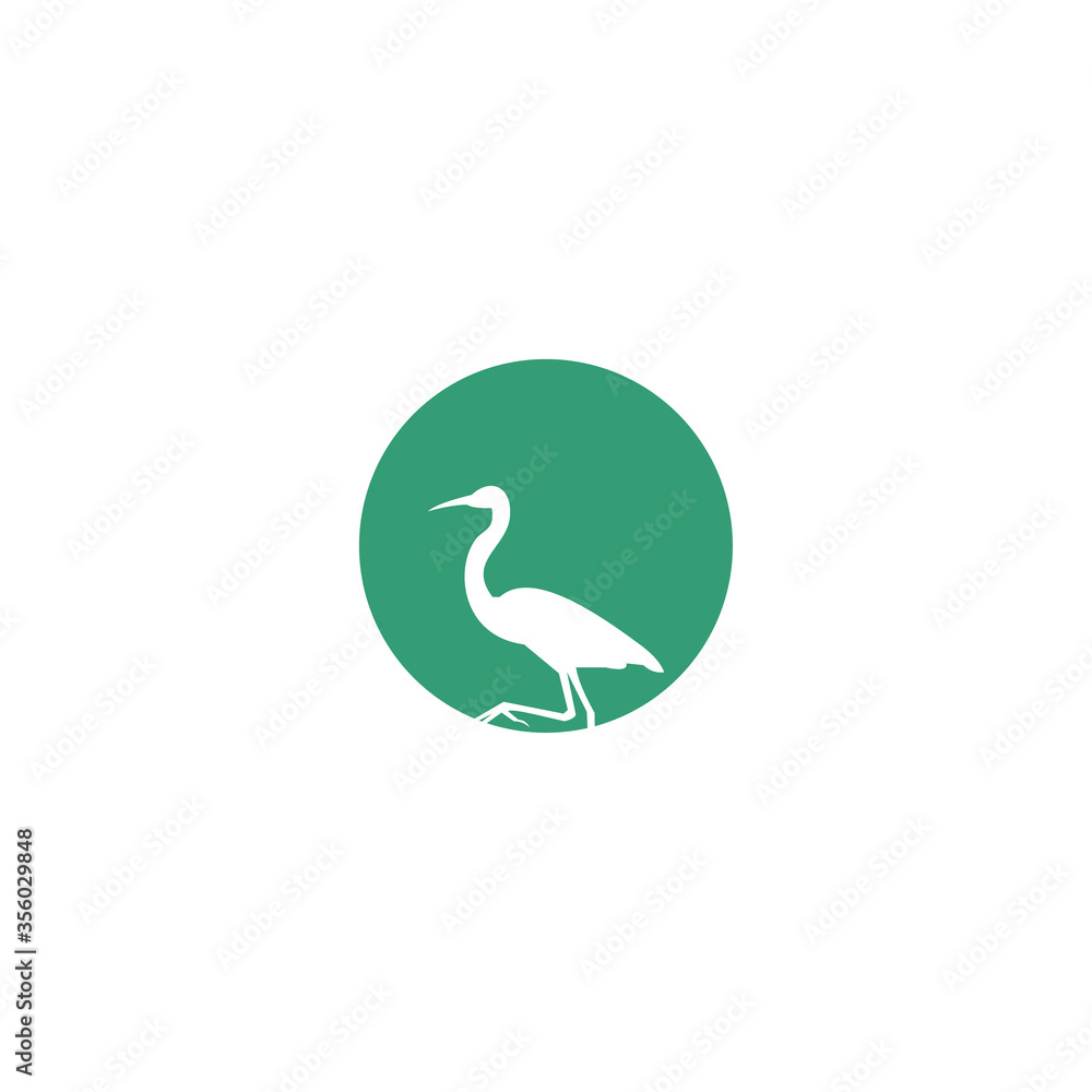 heron logo template design vector, flamingo animal heron logo template design vector, flamingo animal