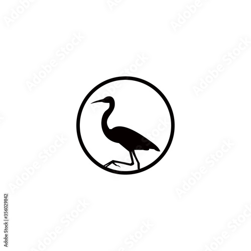 heron logo template design vector  flamingo animal