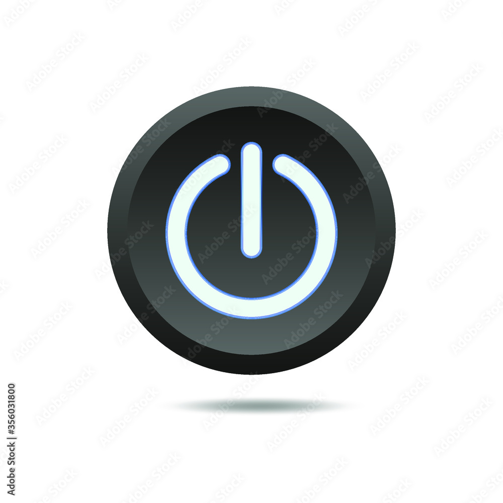 Power button, start, realistic, isolated on a white background. Vector illustration, eps 10. Power button, start, realistic, isolated on a white background. Vector illustration, eps 10.