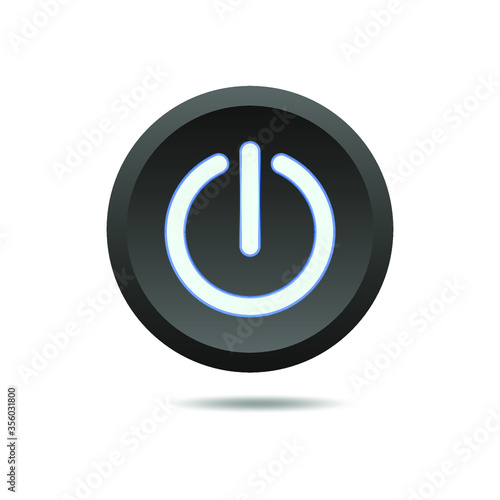 Power button, start, realistic, isolated on a white background. Vector illustration, eps 10.