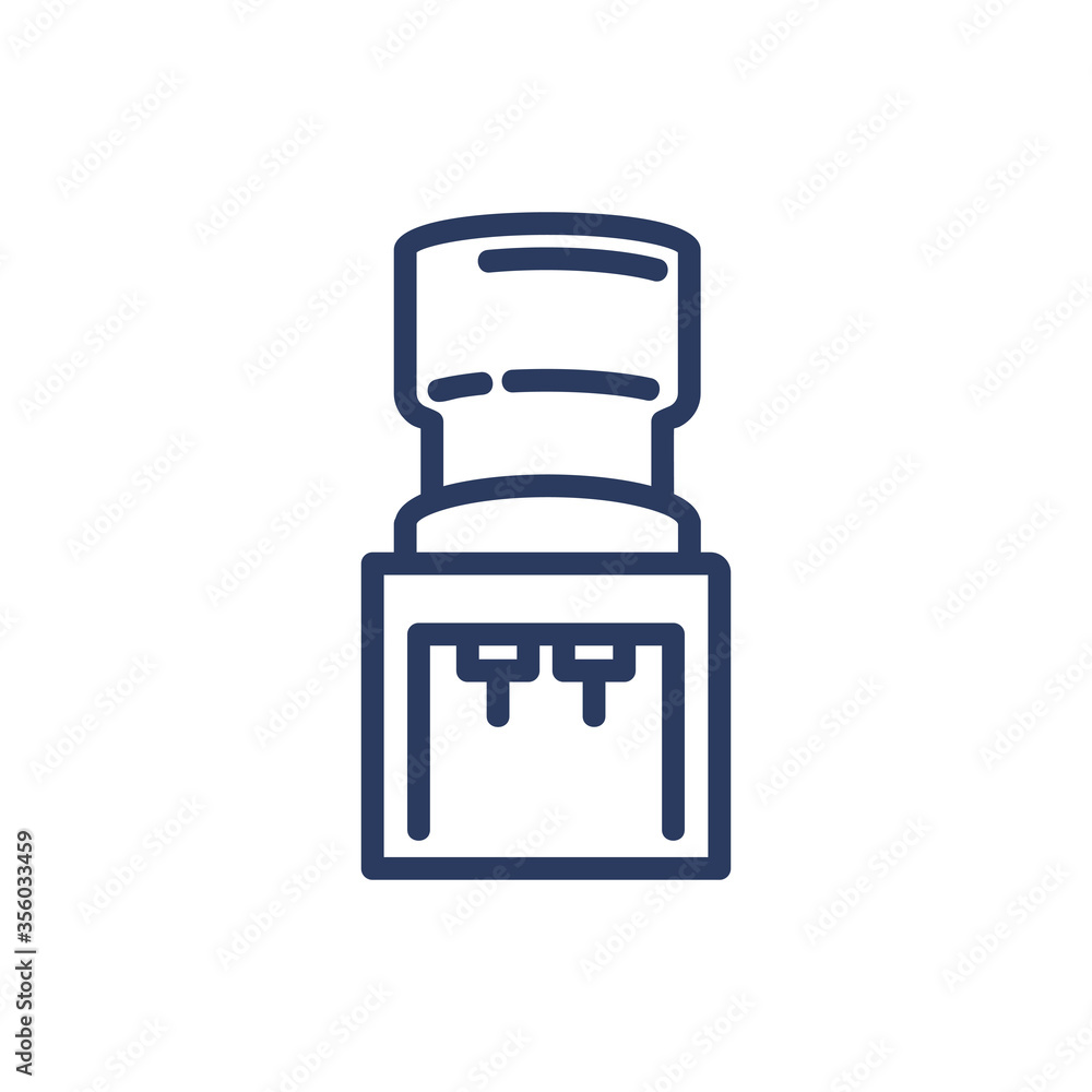 Cooler thin line icon. Plastic container, equipment, hot and cold water isolated outline sign. Fresh water for drink, aqua, healthcare concept. Vector illustration symbol element for web design Cooler thin line icon. Plastic container, equipment, hot and cold water isolated outline sign. Fresh water for drink, aqua, healthcare concept. Vector illustration symbol element for web design