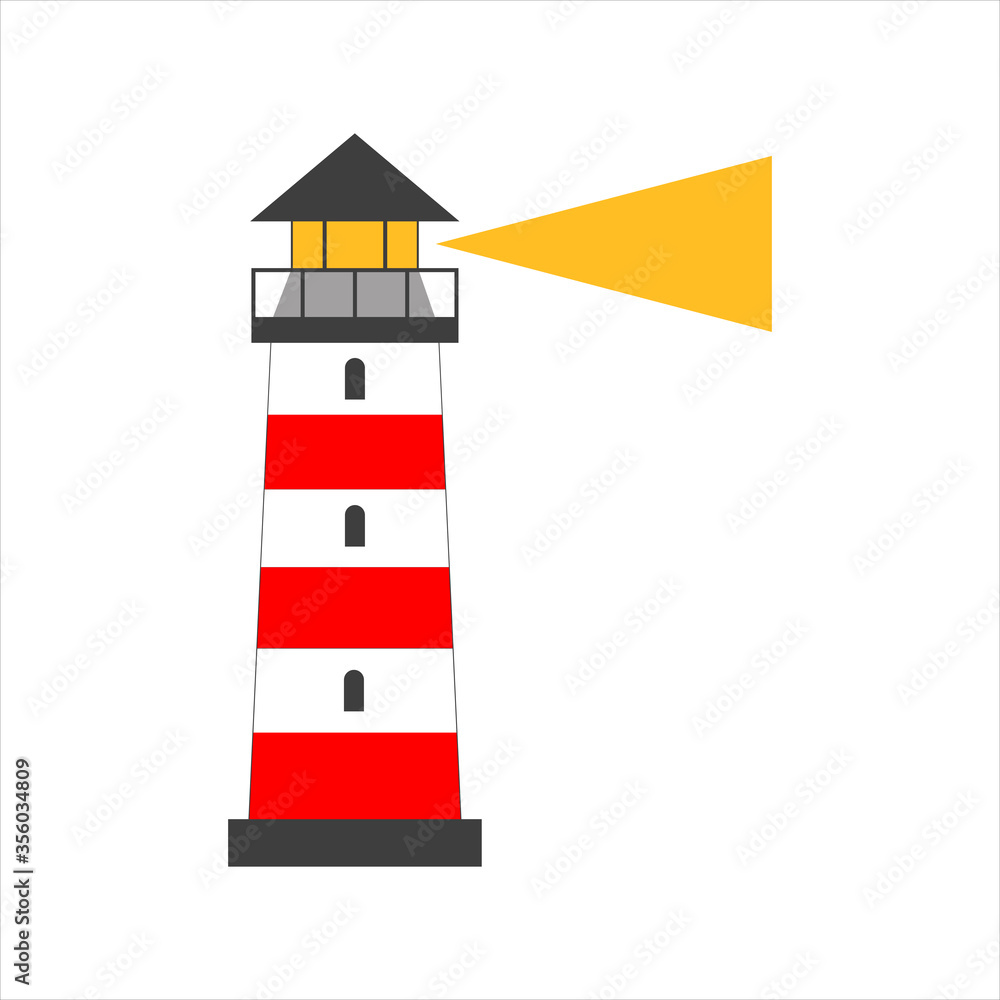 Lighthouse icon on a white background, flat style. EPS10