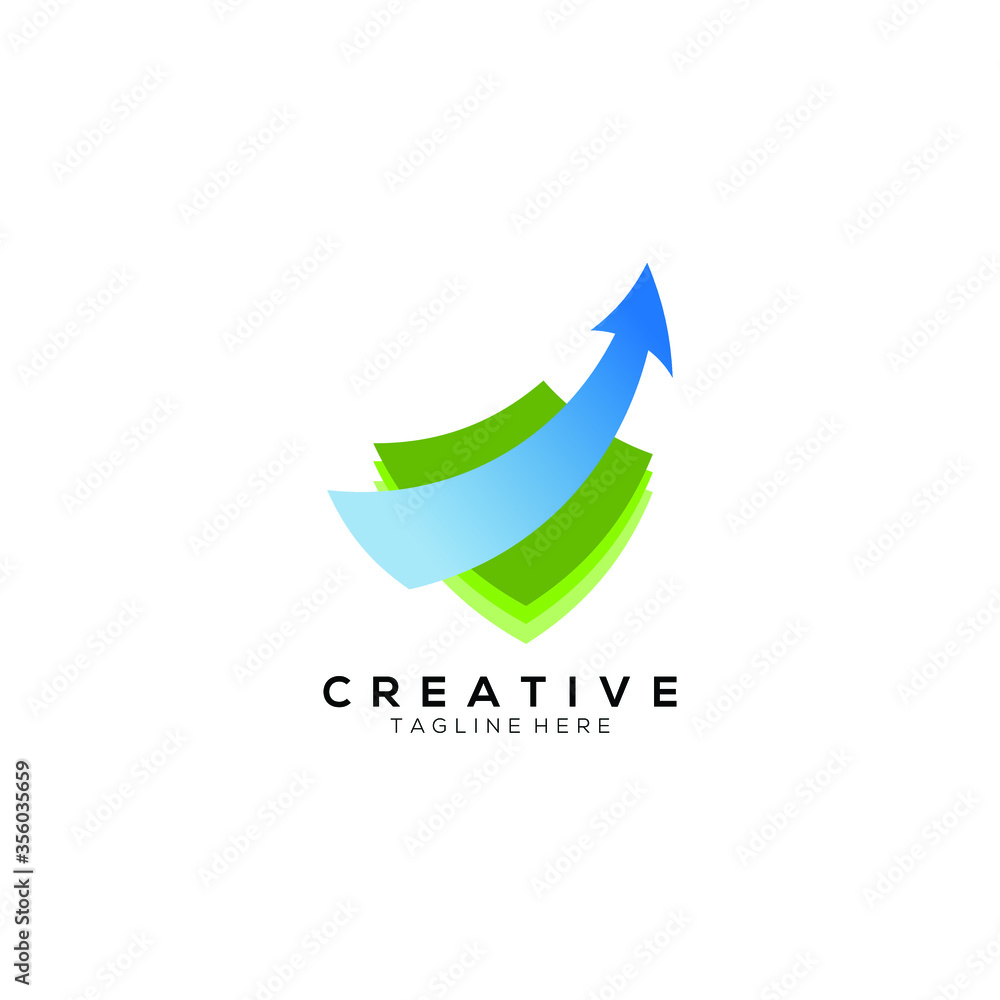3 layer square icon, stack level, arrow indicates the direction, gradient green-blue darker and lighter color design template 3 layer square icon, stack level, arrow indicates the direction, gradient green-blue darker and lighter color design template
