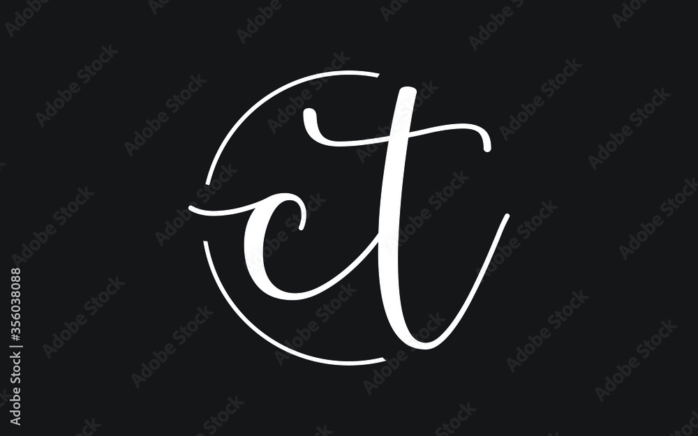 ct or tc Cursive Letter Initial Logo Design, Vector Template ct or tc Cursive Letter Initial Logo Design, Vector Template