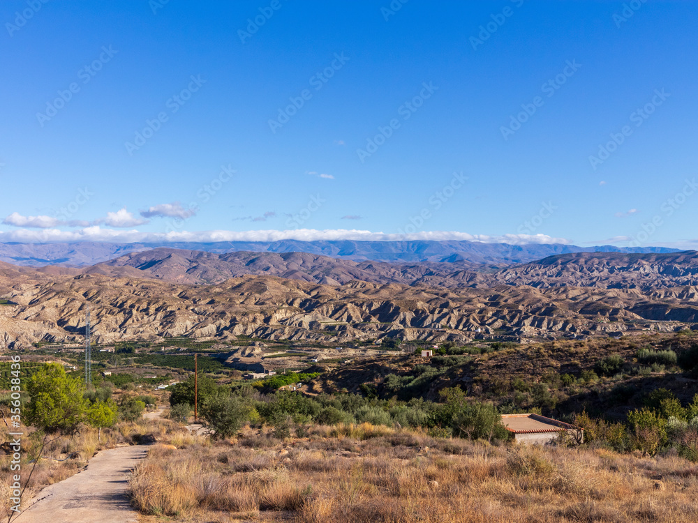 semi desert landscape of Almeria in southern Spain

